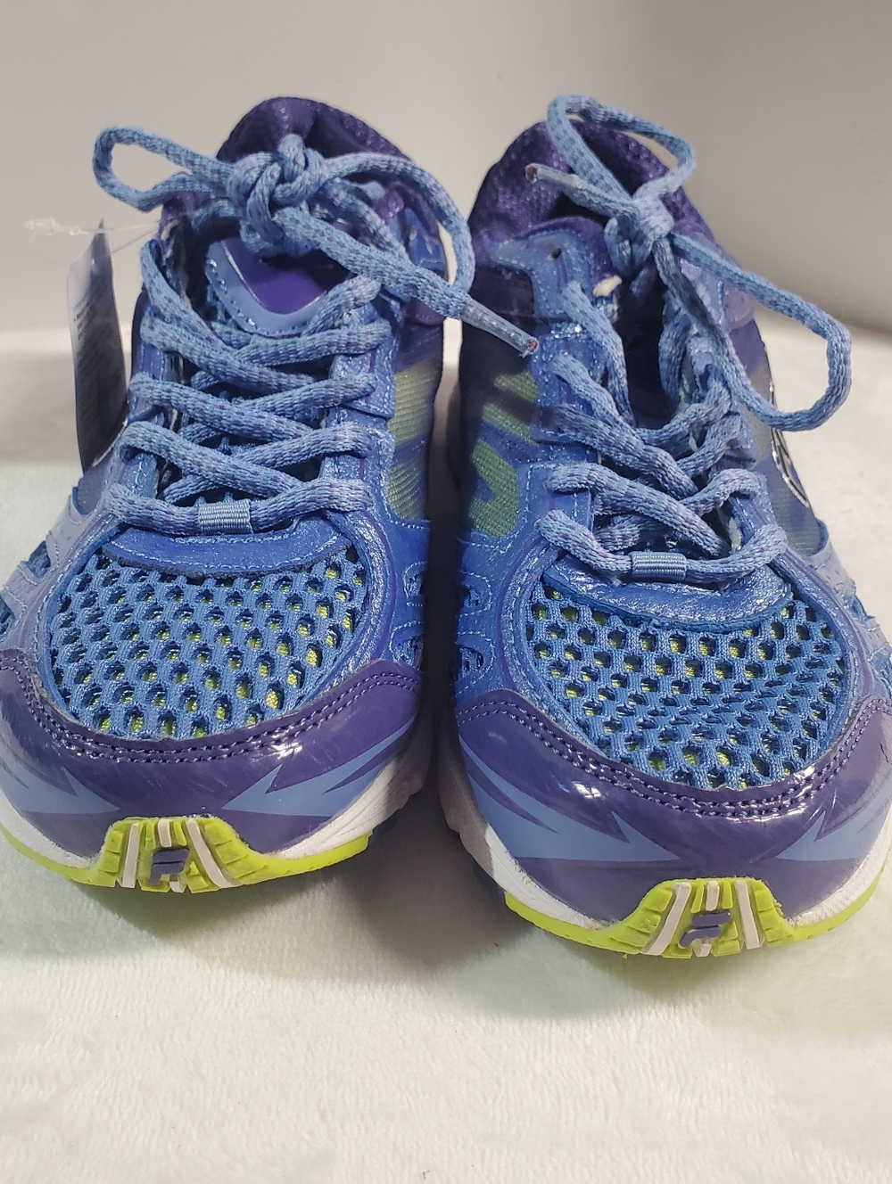 Fila Women’s Athletic Sneakers in Purple and Blue with Lime Accents - Picture 3 of 12